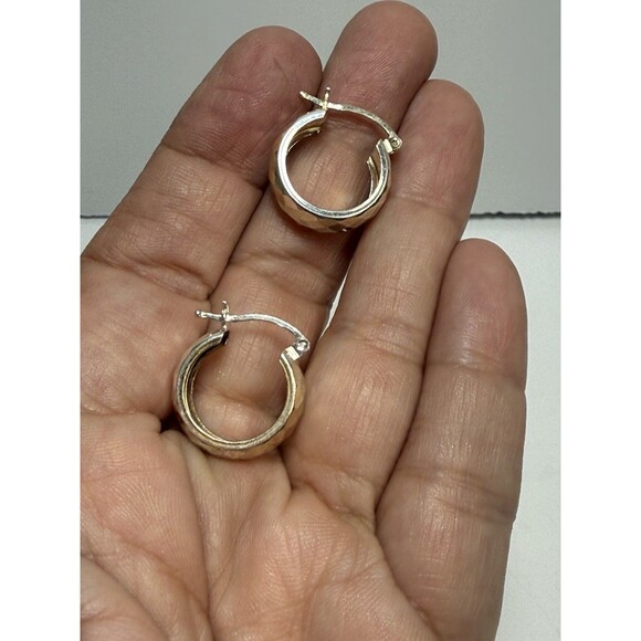 Giani Bernini Sterling silver Textured Hoop Earrings New - Picture 3 of 7